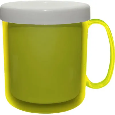 Caneca Termica Color Amarelo Neon 300ml Plastico
