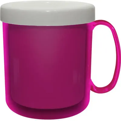 Caneca Termica Color Rosa Neon 300ml Plastico