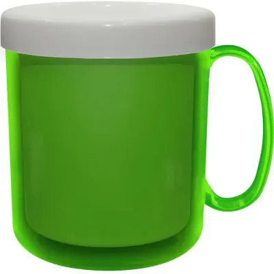 Caneca Termica Color Verde Neon 300ml Plastico