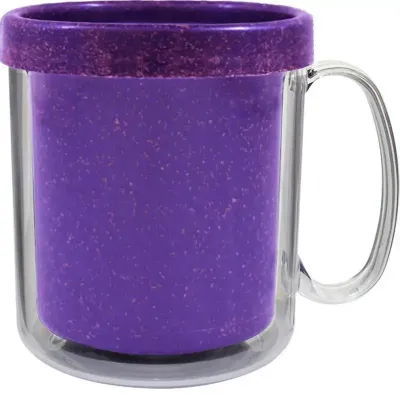Caneca Termica Cristal 300ml Fibra Madeira Lilas