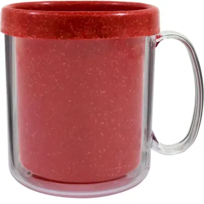 Caneca Termica Cristal 300ml Fibra Madeira Vermelho