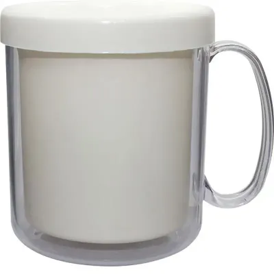 Caneca Termica Cristal Branco 300ml Plastico