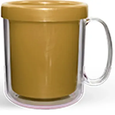 Caneca Termica Cristal Dourado 300ml Plastico