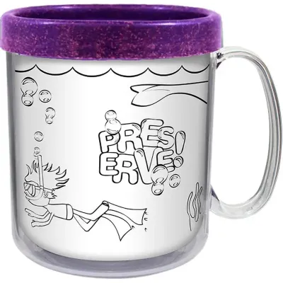 Caneca Termica Cristal Infantil 300ml Lilas