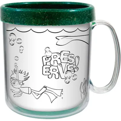 Caneca Termica Cristal Infantil 300ml Verde