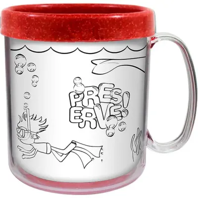 Caneca Termica Cristal Infantil 300ml Vermelho