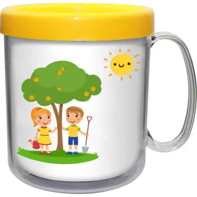 Caneca Termica Cristal Infantil Amarelo 300ml
