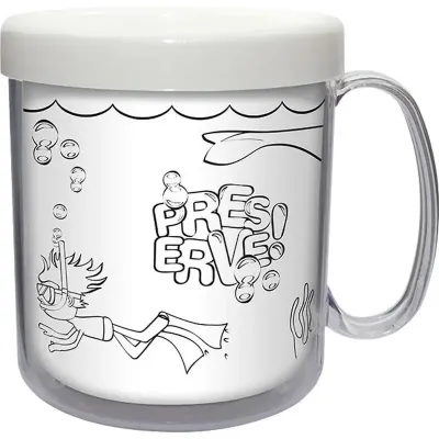 Caneca Termica Cristal Infantil Branco 300ml