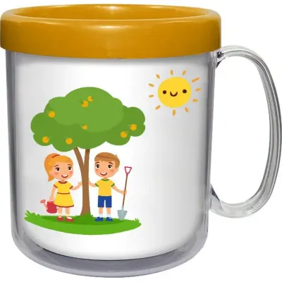 Caneca Termica Cristal Infantil Dourado 300ml