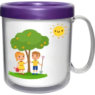 Caneca Termica Cristal Infantil Lilas 300ml