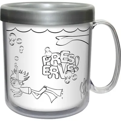 Caneca Termica Cristal Infantil Prata 300ml