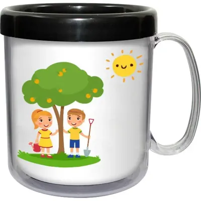 Caneca Termica Cristal Infantil Preto 300ml