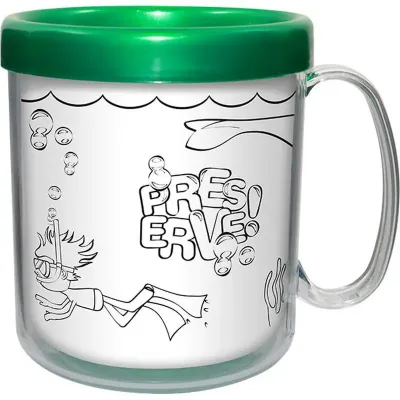 Caneca Termica Cristal Infantil Verde 300ml