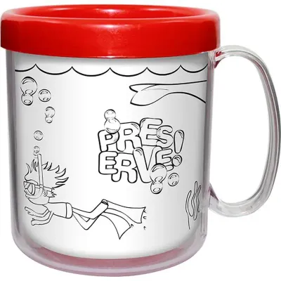 Caneca Termica Cristal Infantil Vermelho 300ml