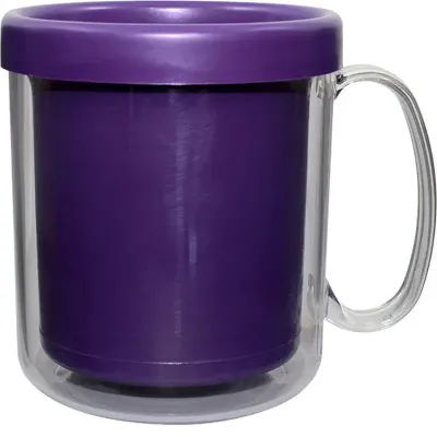 Caneca Termica Cristal Lilas 300ml Plastico