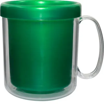 Caneca Termica Cristal Verde 300ml Plastico