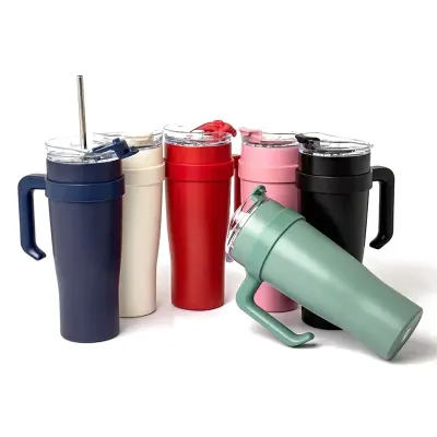 Caneca Termica de Inox c Canudo Personalizada