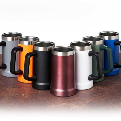 Caneca térmica de inox com pegador plástico - VÁRIAS CORES