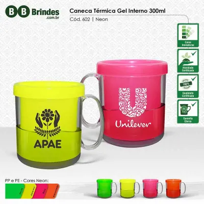 Caneca Termica Gel 300 ml Neon