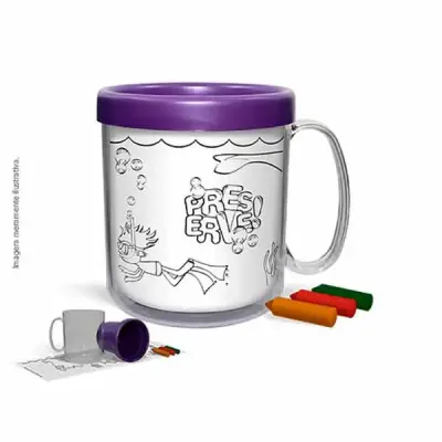 Caneca Termica Infantil Metalizada 300 ml