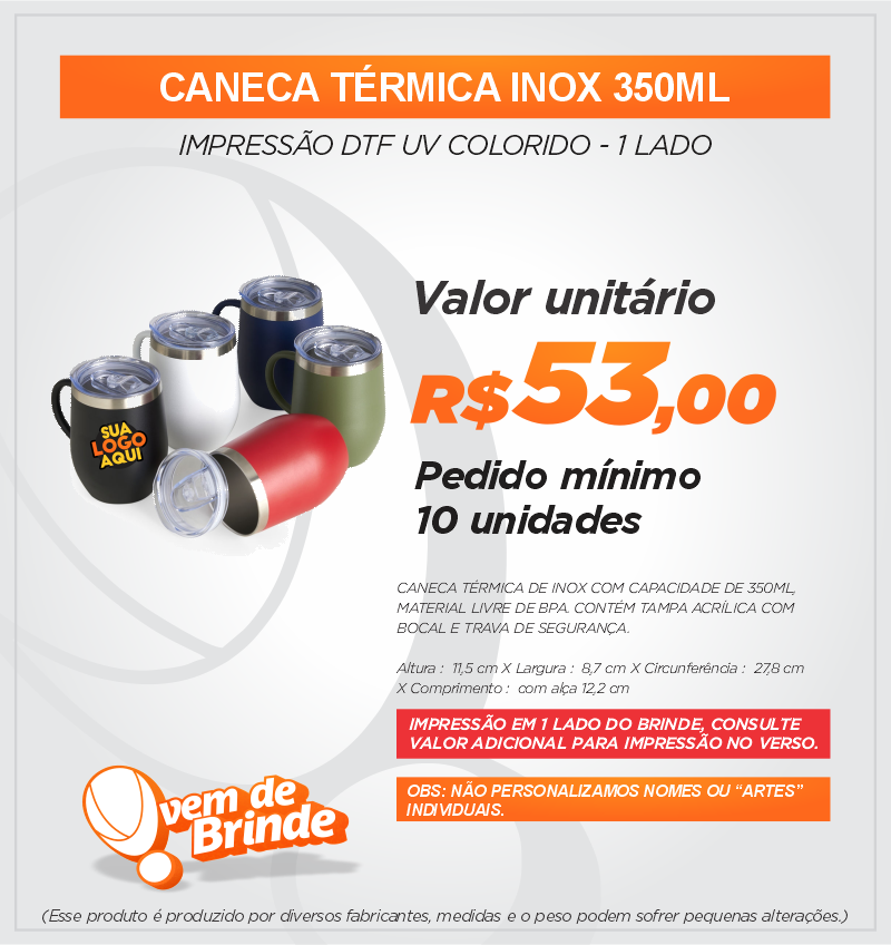 Caneca Térmica Inox 350ML