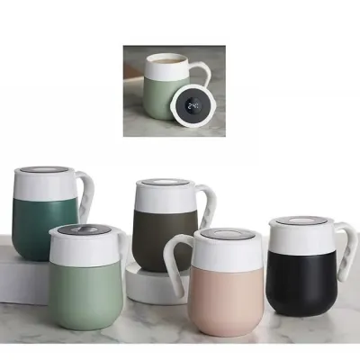Caneca Termica Inox 500ml Com Display Led
