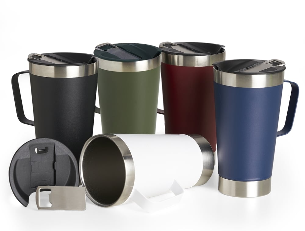 caneca térmica inox com abridor sm04082L
