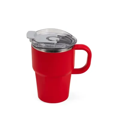Caneca Termica Parede Dupla 550ml Com Tampa e Canudo