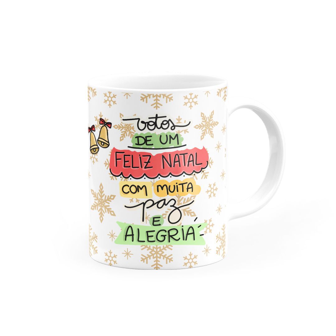 Caneca Votos de um Feliz Natal com muita Paz e Alegria • Canecas 24 Horas