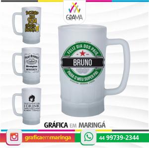 Canecas de Chopp Bristol de Vidro Jateado 550ml PERSONALIZADA 550ml Vidro Sublimação Jateado Personalização