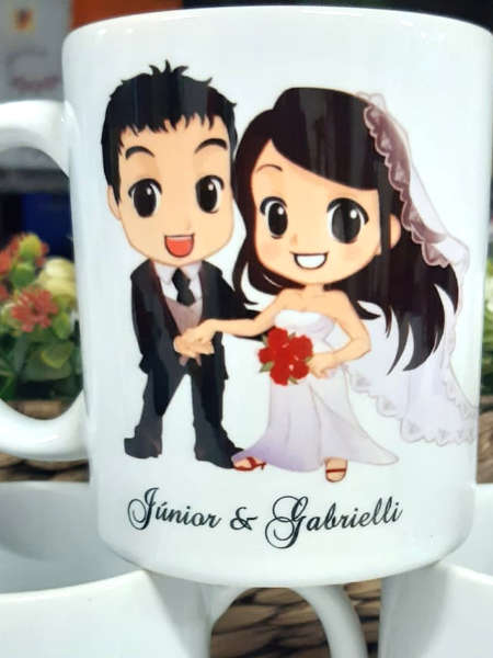 Canecas personalizadas porcelana Porto Alegre Florianópolis 300ml Branca 100un R$19,90un