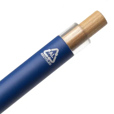 Caneta Aluminio Com Bambu Personalizada