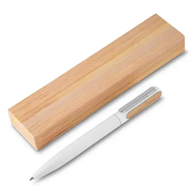 Caneta com estojo em bambu