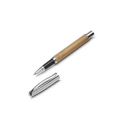 Caneta de Metal Com Detalhes em Bambu Personalizada