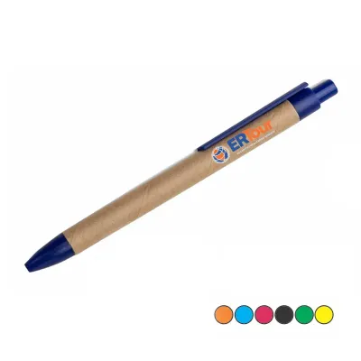 Caneta de papelão com detalhes plásticos