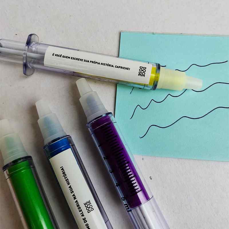 Caneta e Marca Texto Seringa