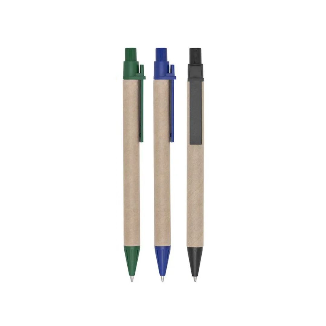 Caneta Ecológica de Papelão com Detalhe Colorido