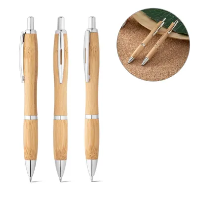 Caneta em Bambu Com Clipe de Metal Lnr81010