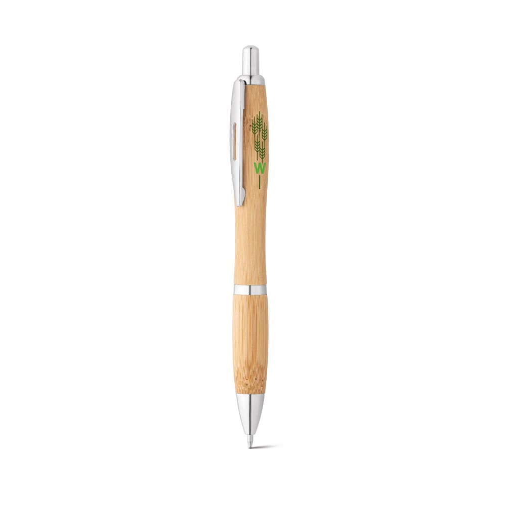 Caneta Esferográfica de Bambu Nicole Personalizada
