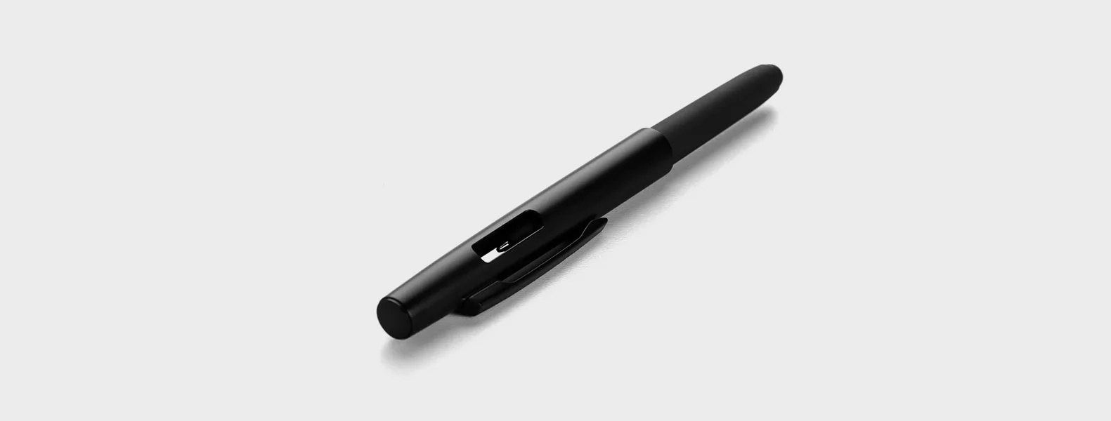 Caneta Esferográfica Em Abs Com Tampa E Ponta Touch Preta