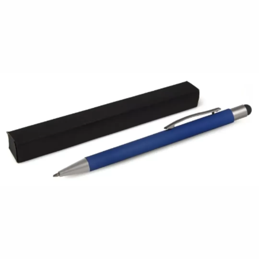 Caneta Esferográfica Em Alumínio Com Ponta Touch - Azul