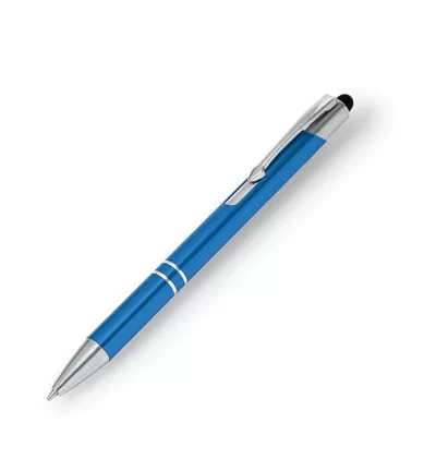 Caneta Esferográfica Em Alumínio Com Ponta Touch - Azul Claro