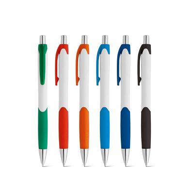 Caneta Esferografica Plastica Com Grip Colorido