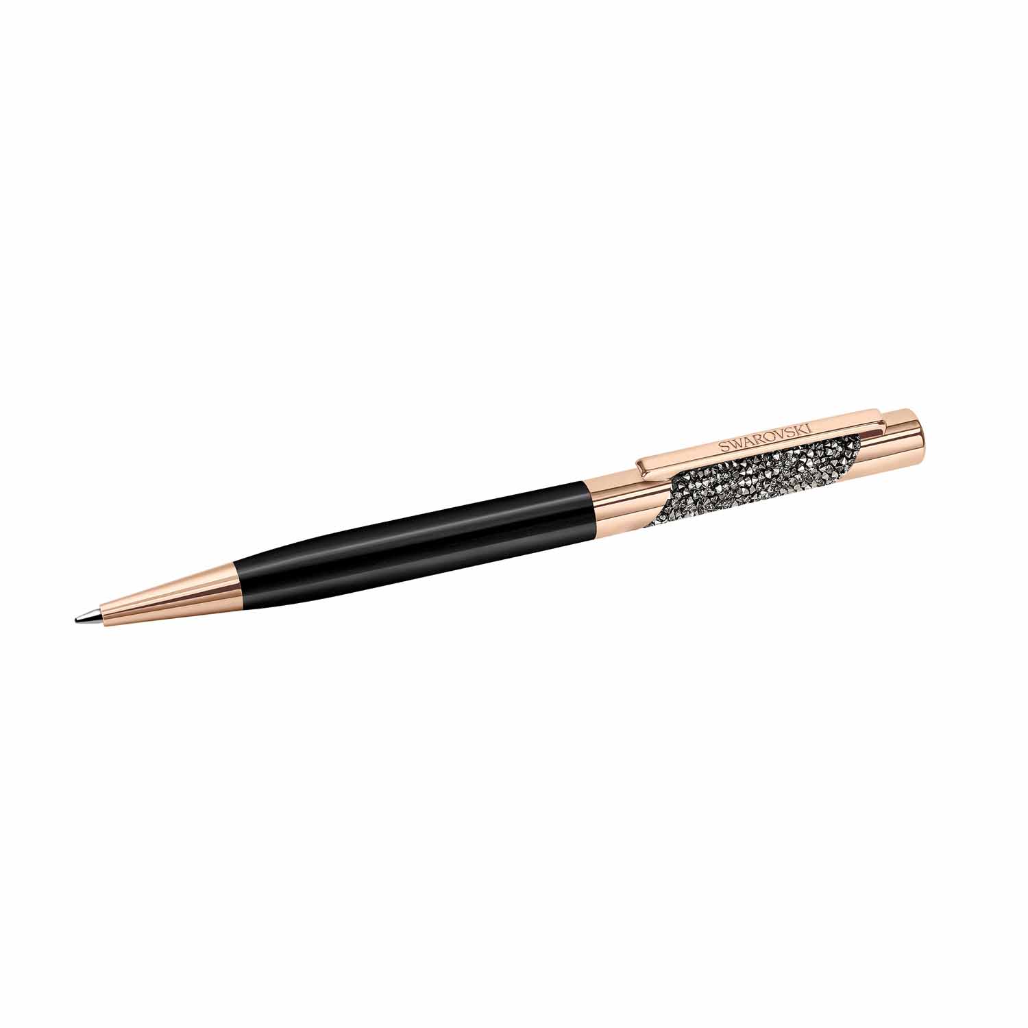 Caneta Esferográfica Swarovski Eclipse Preta e Rosé 520 Cristais