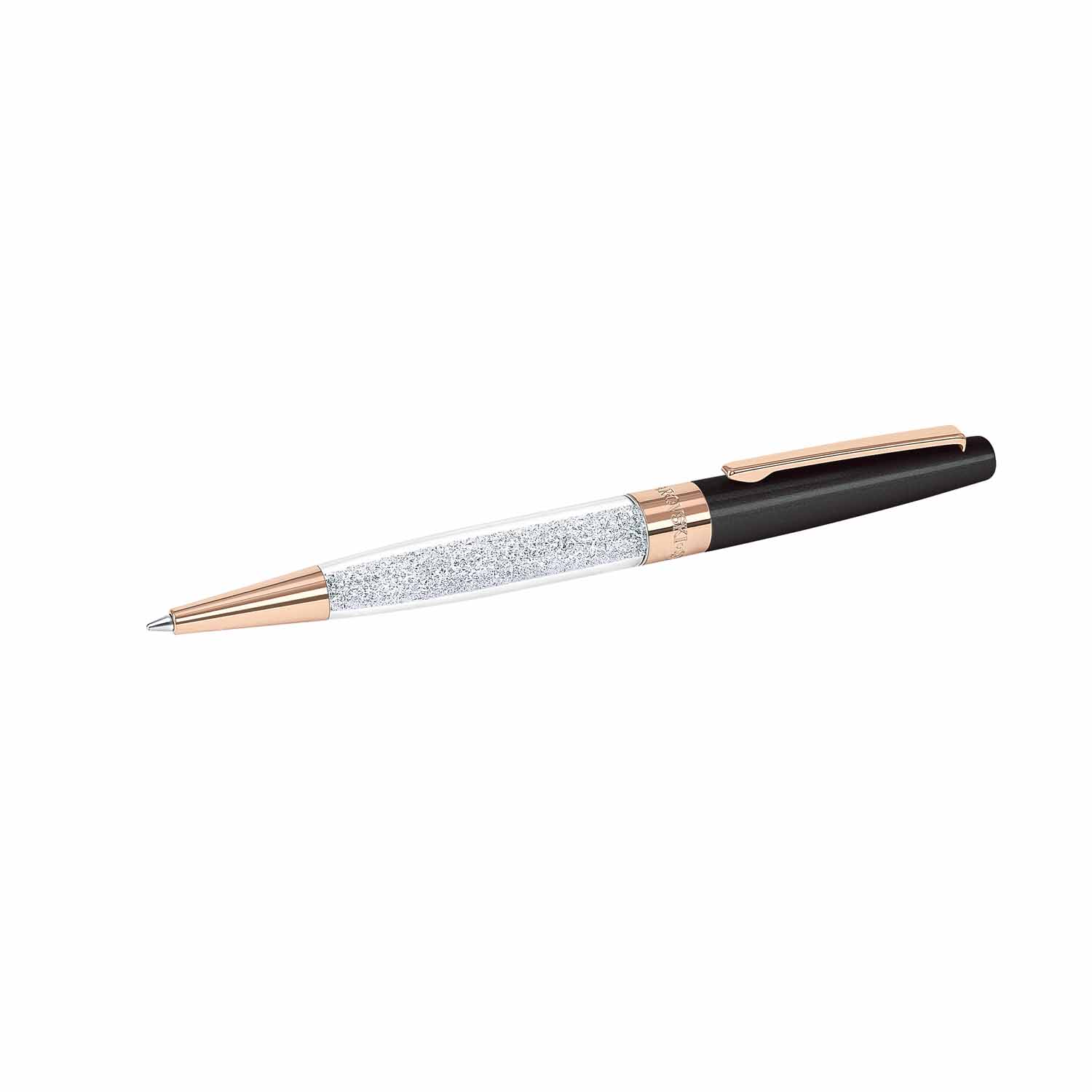 Caneta Esferográfica Swarovski Stardust Preta Rosé