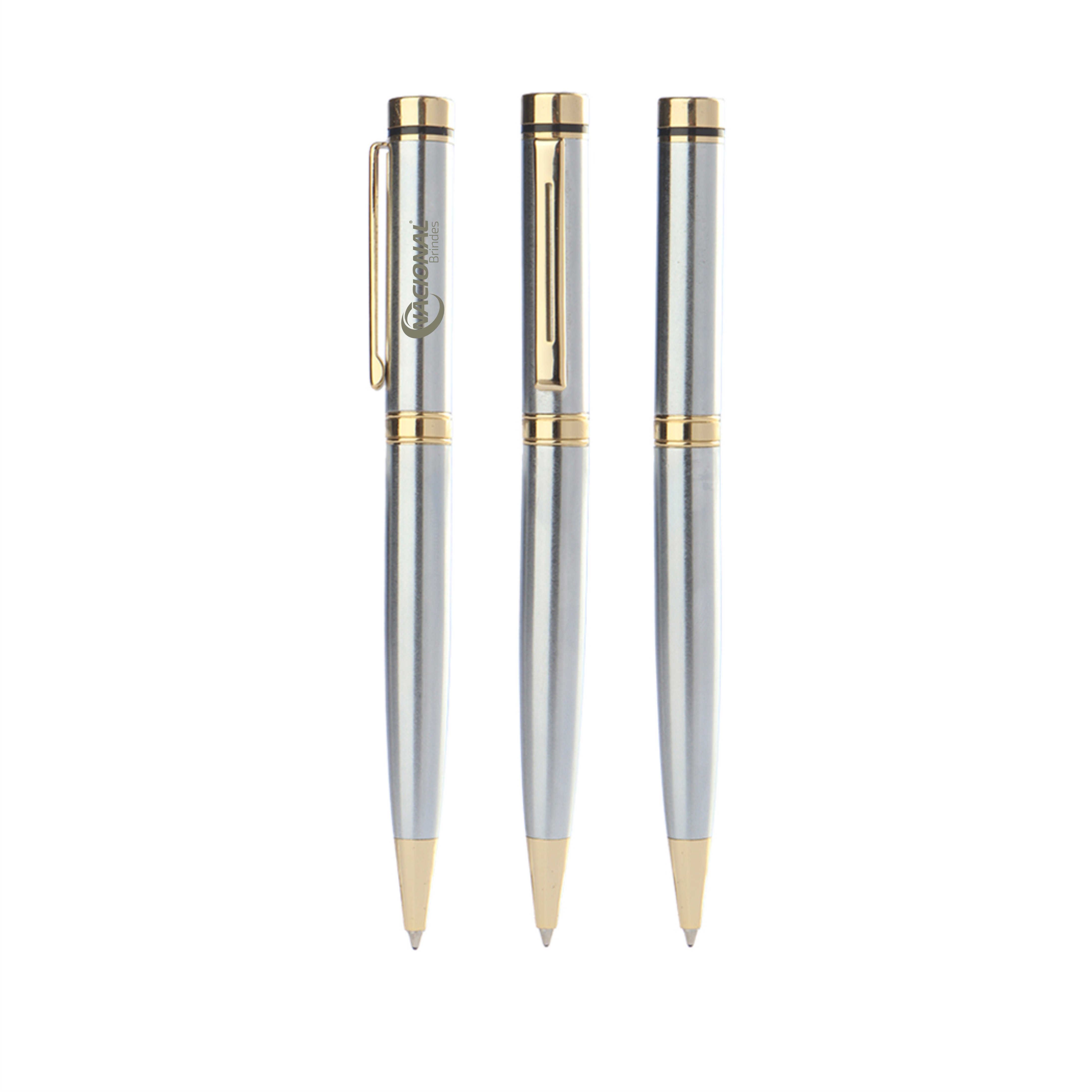 Caneta Metal Com Dourado