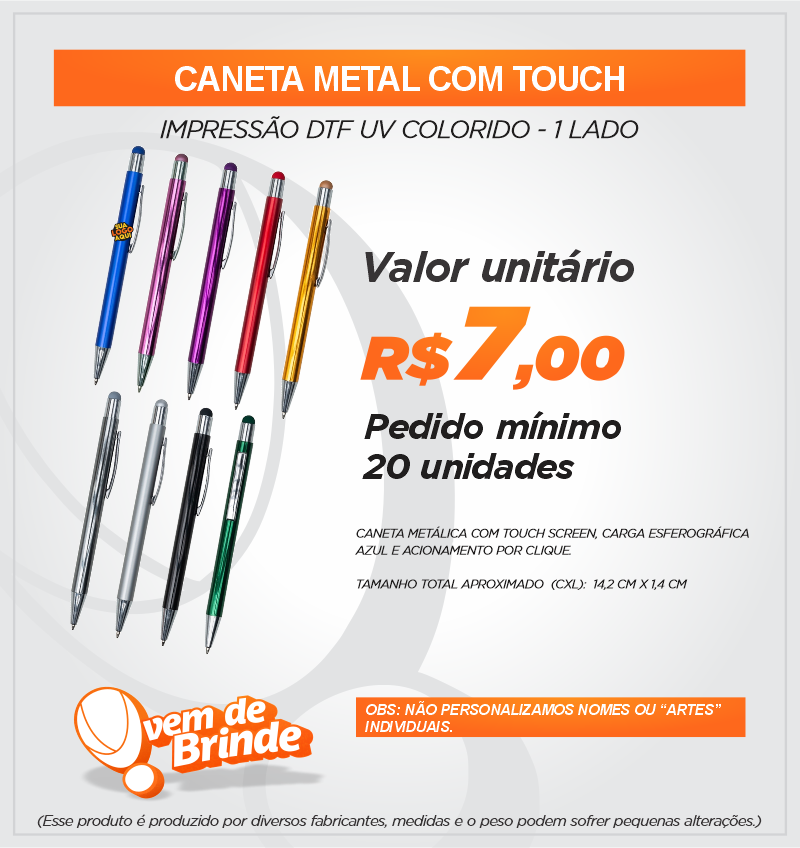 Caneta Metal com Touch