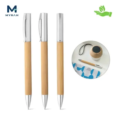 Caneta Metal e Bambu