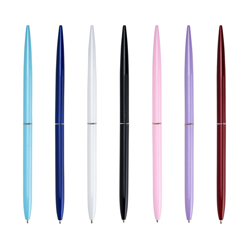 Caneta Metálica Slim Azul Personalizada