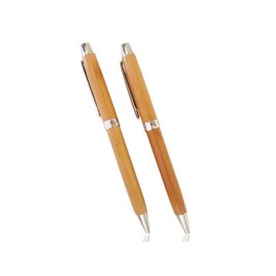 Caneta Personalizada Ecologica de Bambu Com Detalhes de Metal e o Brinde Personalizado Ideal Para s